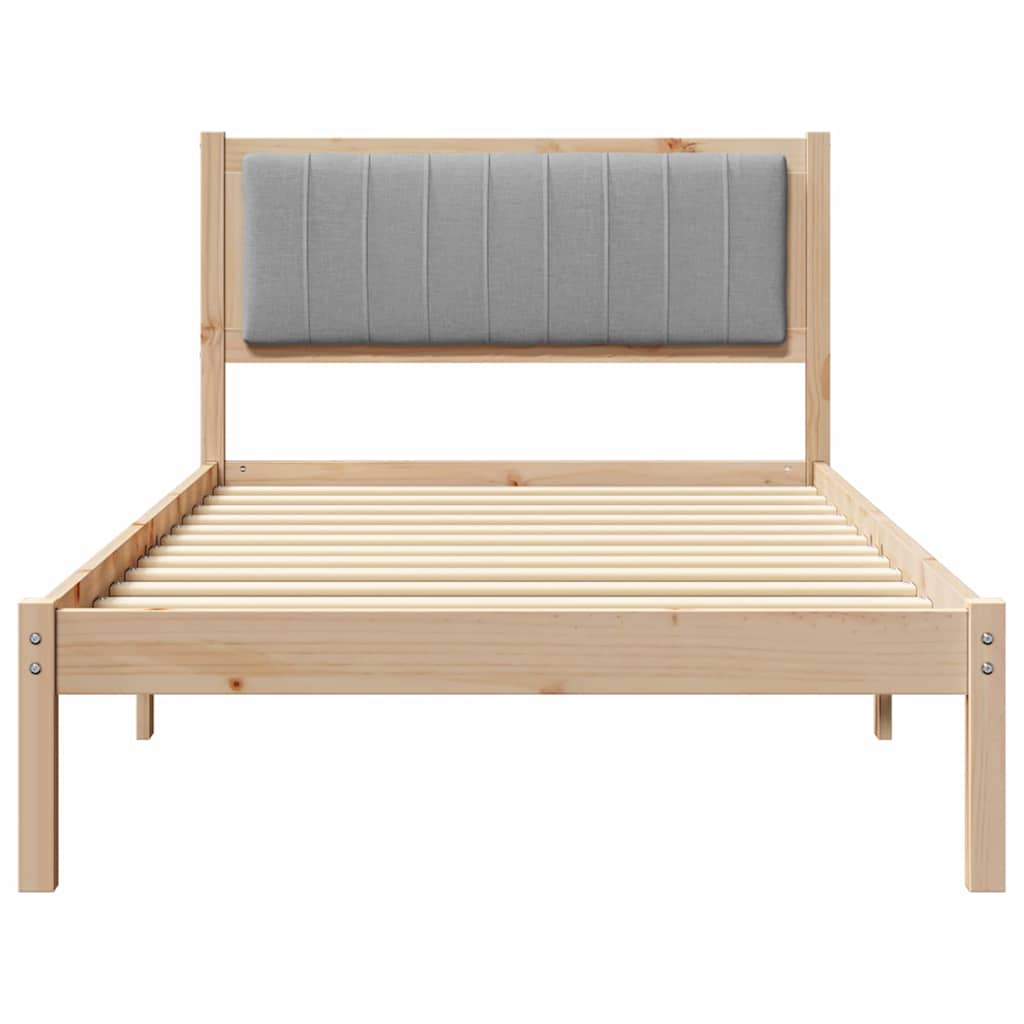Bettgestell mit gepolstertem Kopfteil Hellgrau 100 x 200 cm