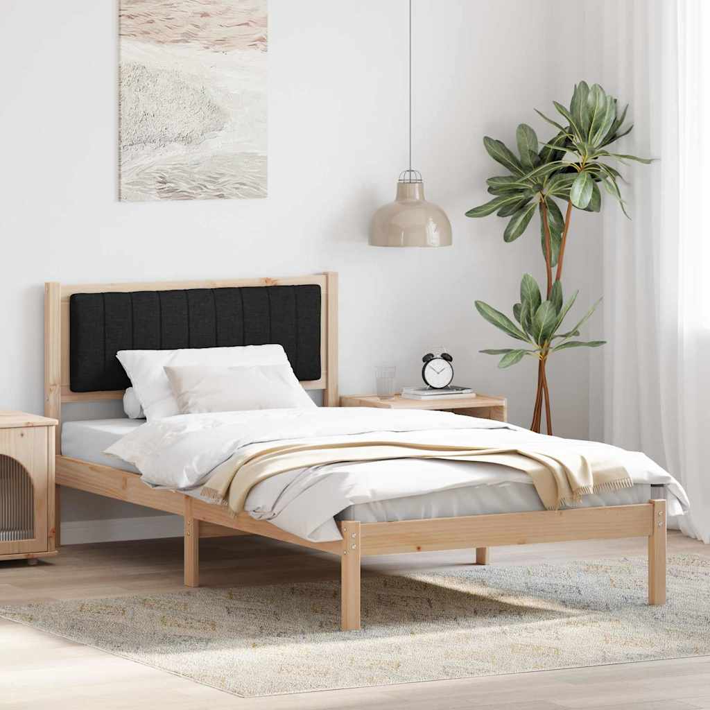 Bettgestell mit gepolstertem Kopfteil Schwarz 100 x 200 cm