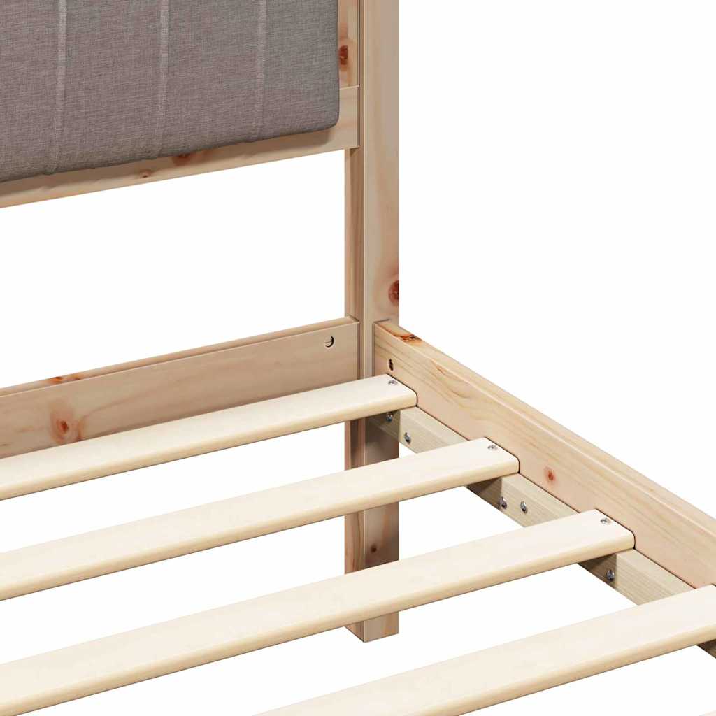 Bettgestell mit gepolstertem Kopfteil Taupe 100 x 200 cm