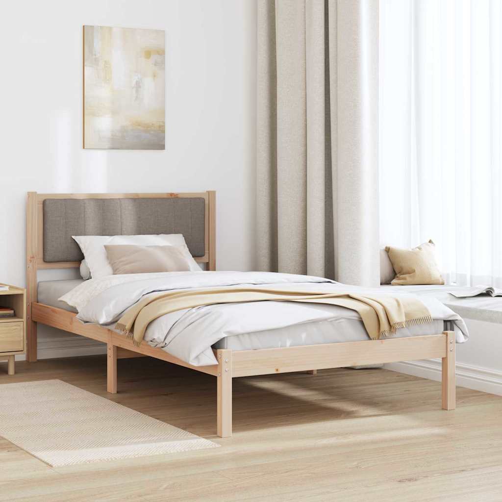 Bettgestell mit gepolstertem Kopfteil Taupe 100 x 200 cm