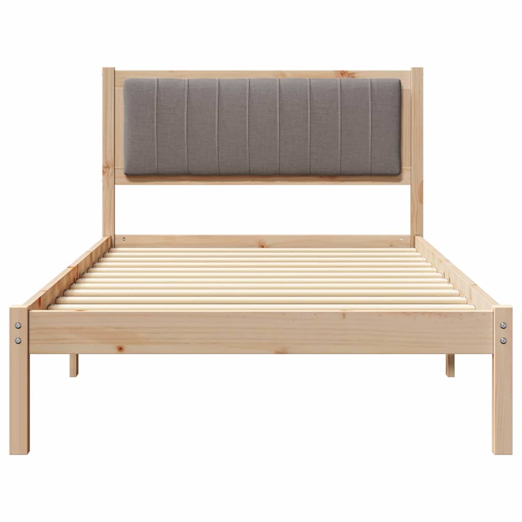 Bettgestell mit gepolstertem Kopfteil Taupe 100 x 200 cm