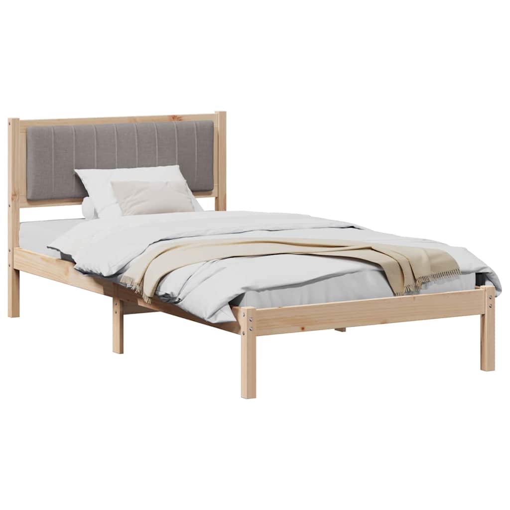 Bettgestell mit gepolstertem Kopfteil Taupe 100 x 200 cm