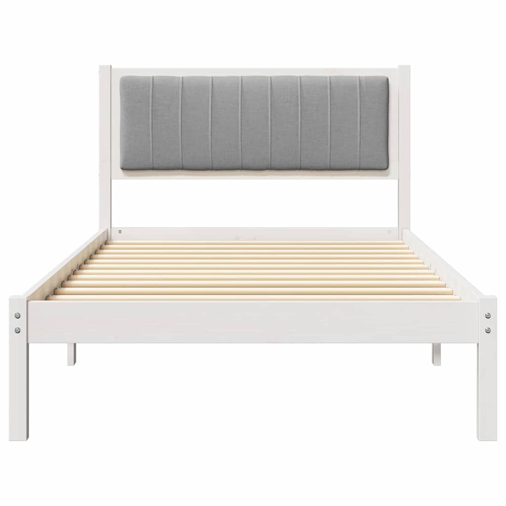 Bettgestell mit gepolstertem Kopfteil Hellgrau 100 x 200 cm