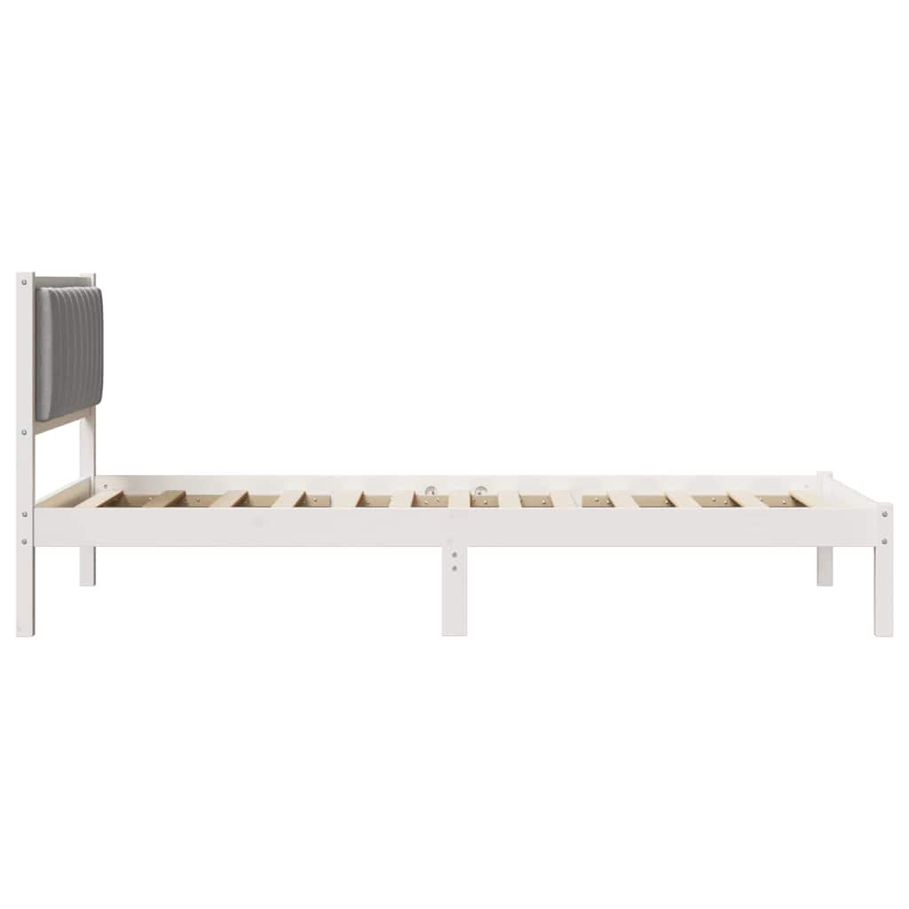 Bettgestell mit gepolstertem Kopfteil Hellgrau 100 x 200 cm
