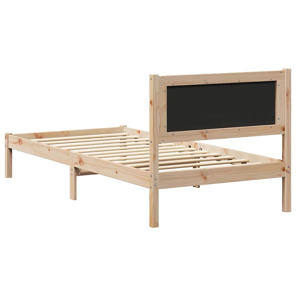 Bettgestell mit gepolstertem Kopfteil Schwarz 90 x 200 cm