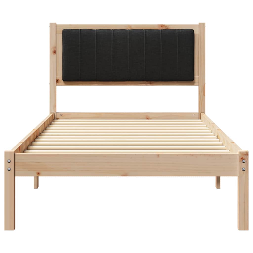 Bettgestell mit gepolstertem Kopfteil Schwarz 90 x 200 cm