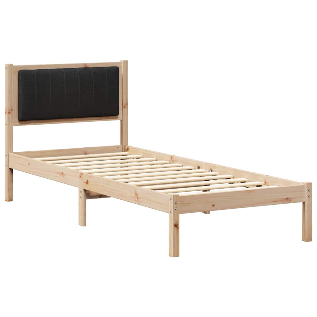 Bettgestell mit gepolstertem Kopfteil Schwarz 80 x 200 cm
