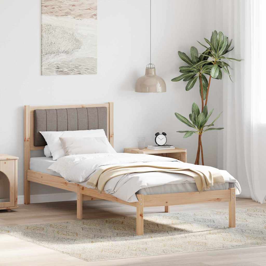 Bettgestell mit gepolstertem Kopfteil Taupe 80 x 200 cm