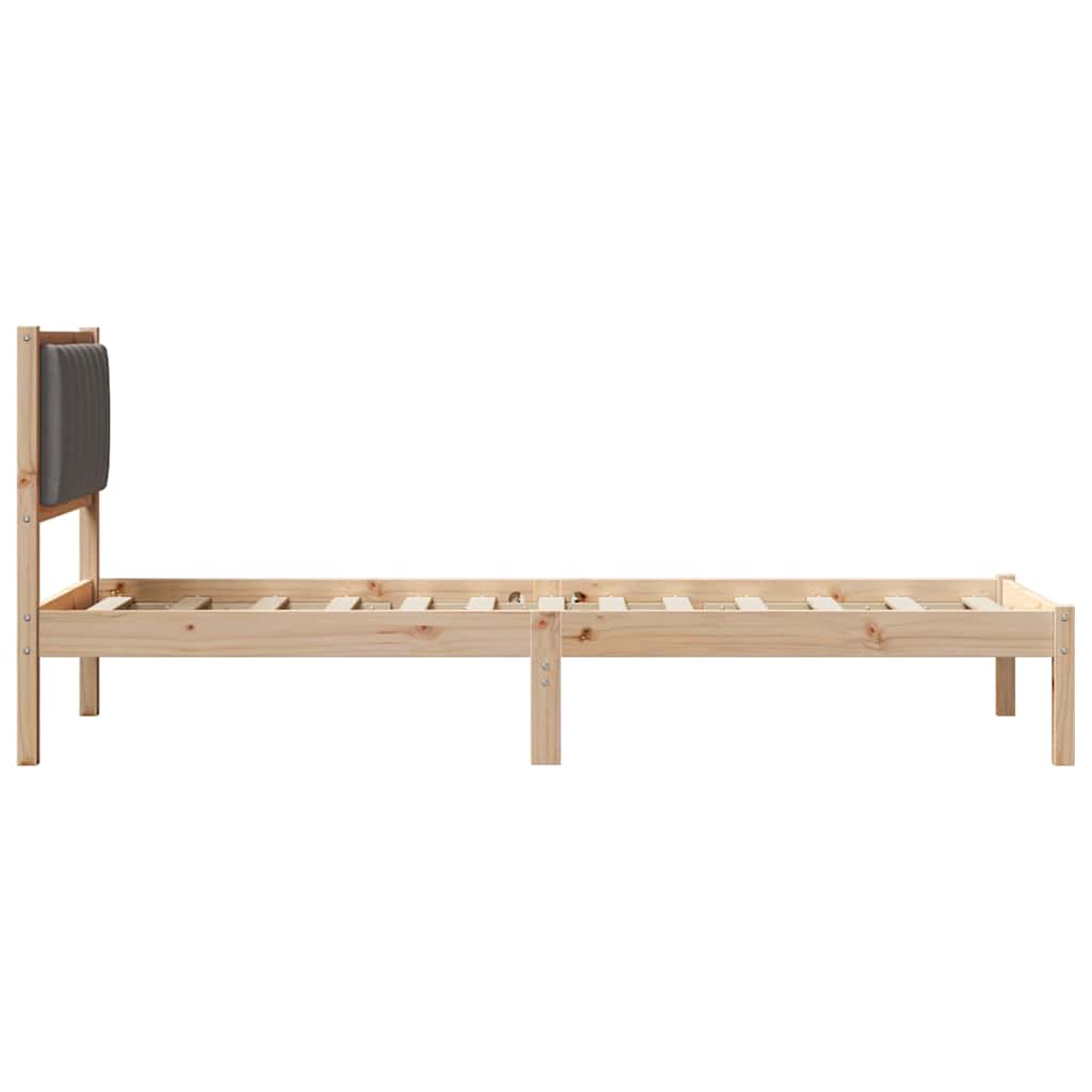 Bettgestell mit gepolstertem Kopfteil Taupe 80 x 200 cm