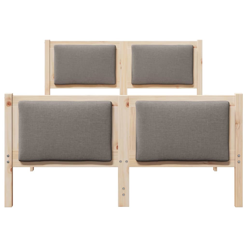 Bettrahmen mit Kopfteil Taupe 120 x 200 cm Stoff