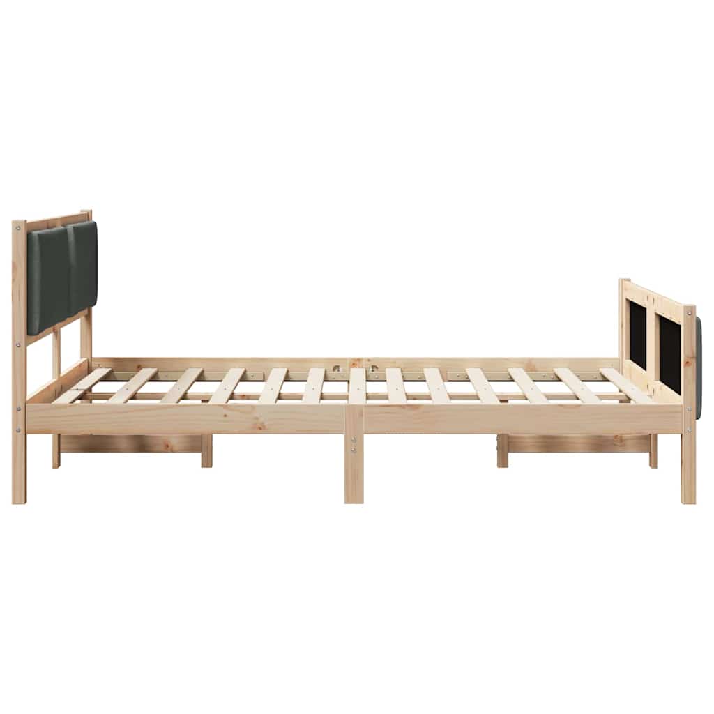 Bettrahmen mit Kopfteil Dunkelgrau 140 x 190 cm Stoff