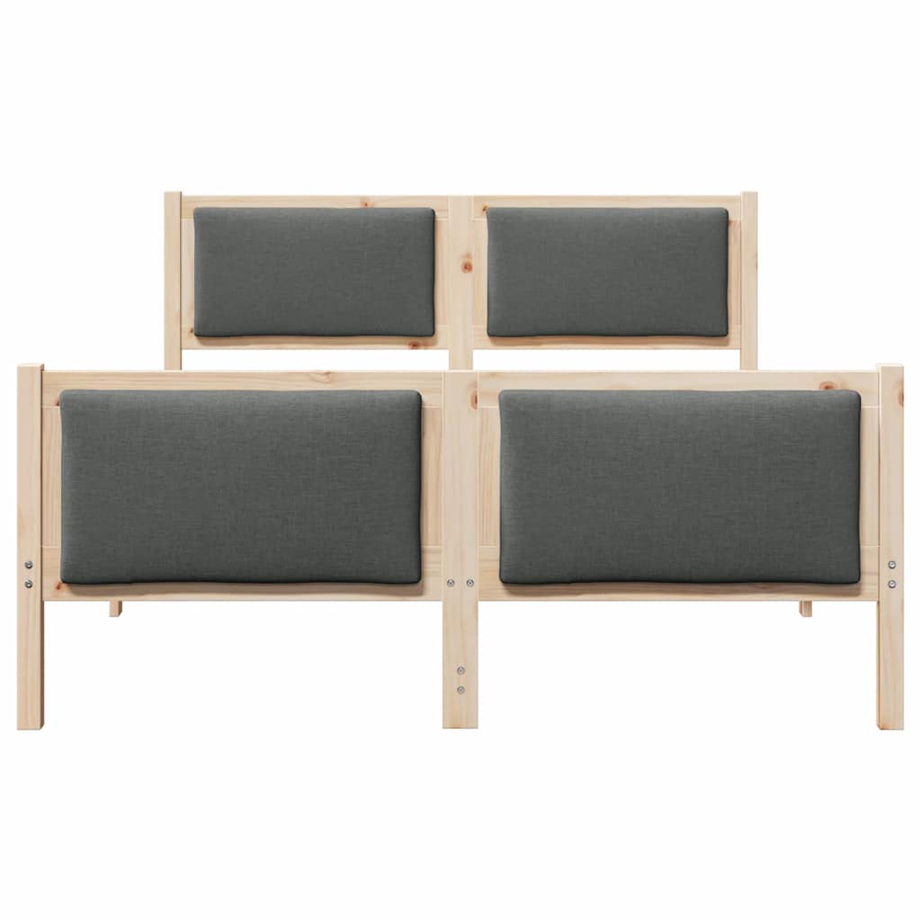 Bettrahmen mit Kopfteil Dunkelgrau 135 x 190 cm Stoff