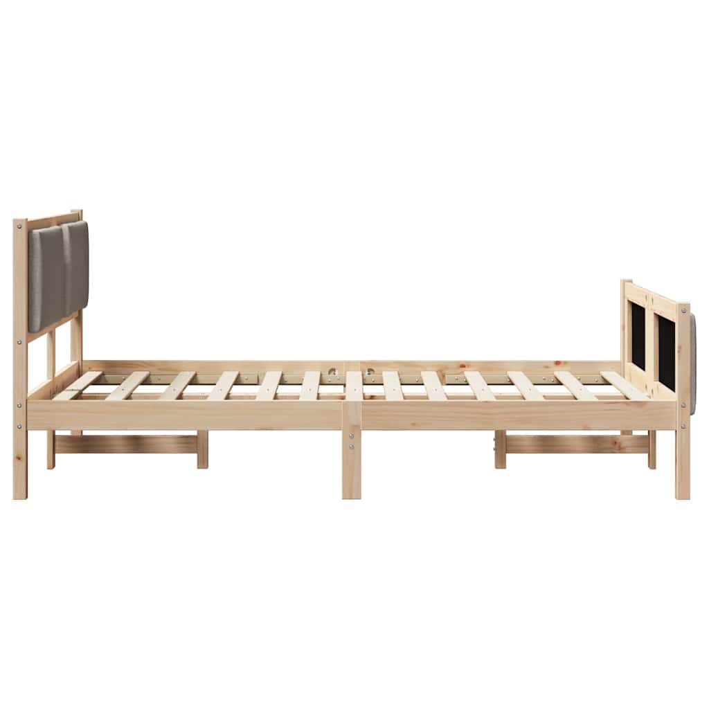 Bettrahmen mit Kopfteil Taupe 120 x 190 cm Stoff