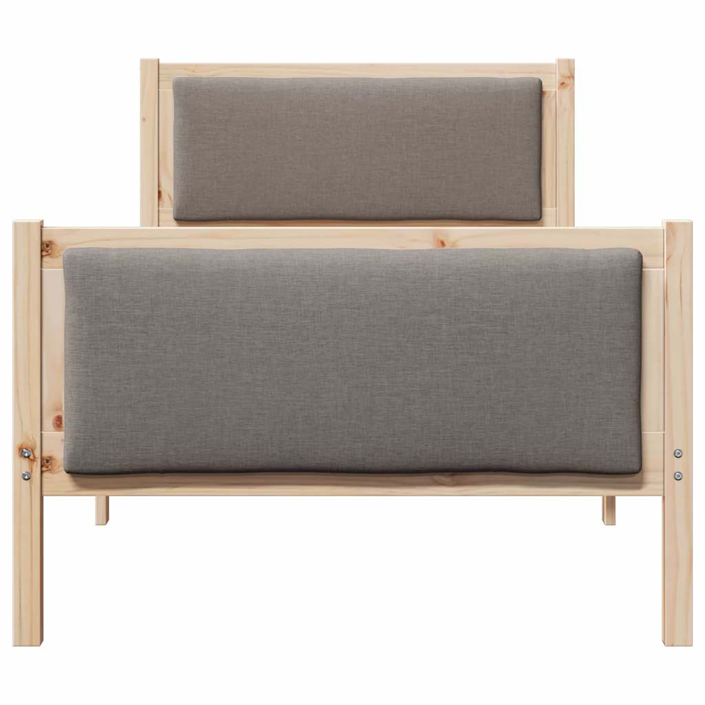 Bettrahmen mit Kopfteil Taupe 100 x 200 cm Stoff