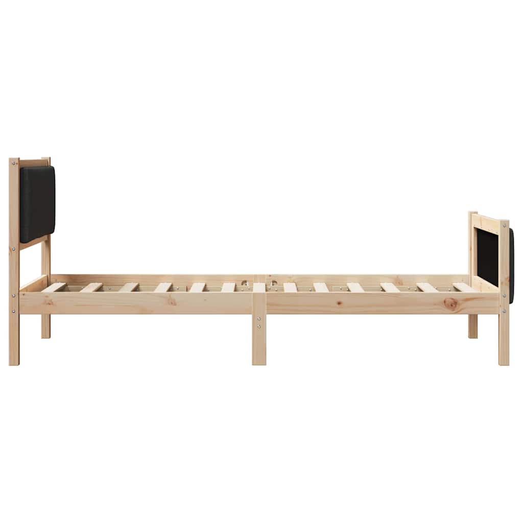Bettrahmen mit Kopfteil Schwarz 90 x 190 cm Stoff