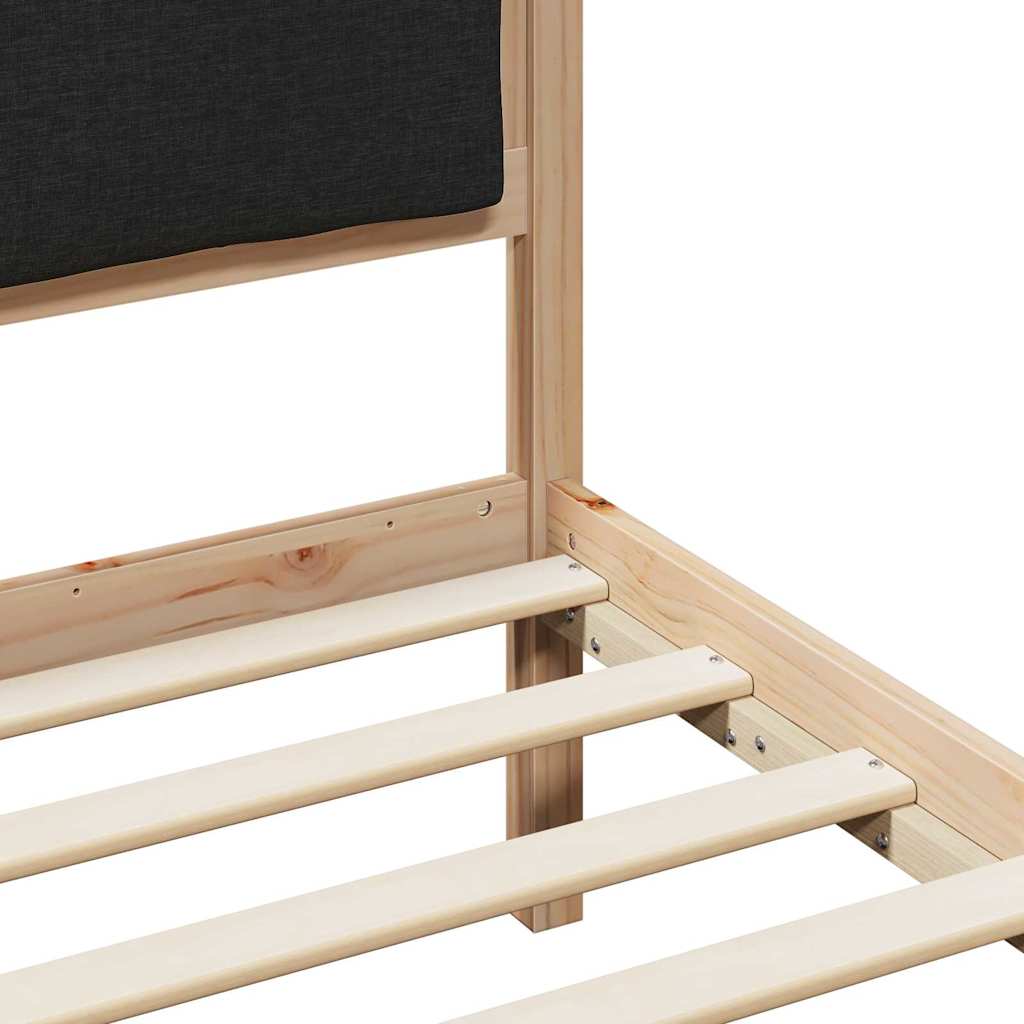 Bettrahmen mit Kopfteil Schwarz 75 x 190 cm Stoff