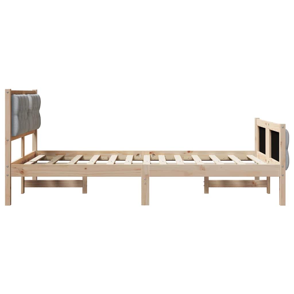 Bettrahmen Hellgrau 120 x 200 cm Massives Kiefernholz