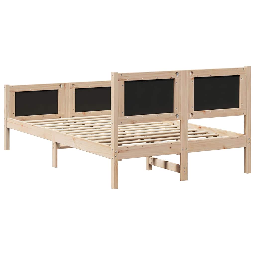 Bettrahmen Schwarz 120 x 200 cm Massives Kiefernholz