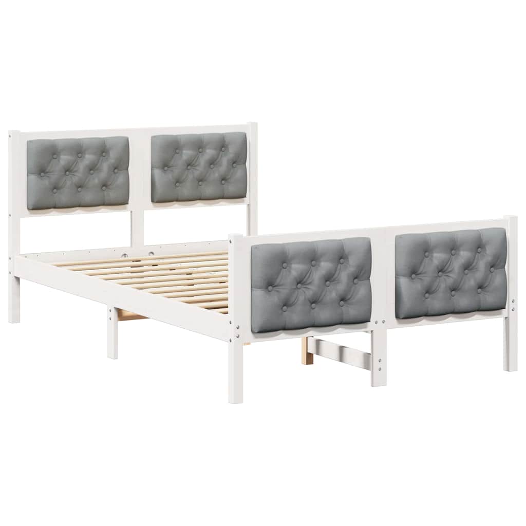 Bettrahmen Hellgrau 120 x 200 cm Massives Kiefernholz