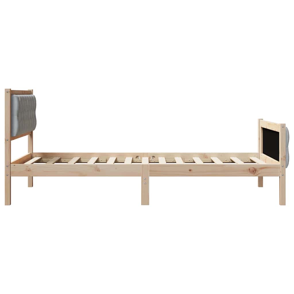 Bettrahmen Hellgrau 100 x 200 cm Massives Kiefernholz