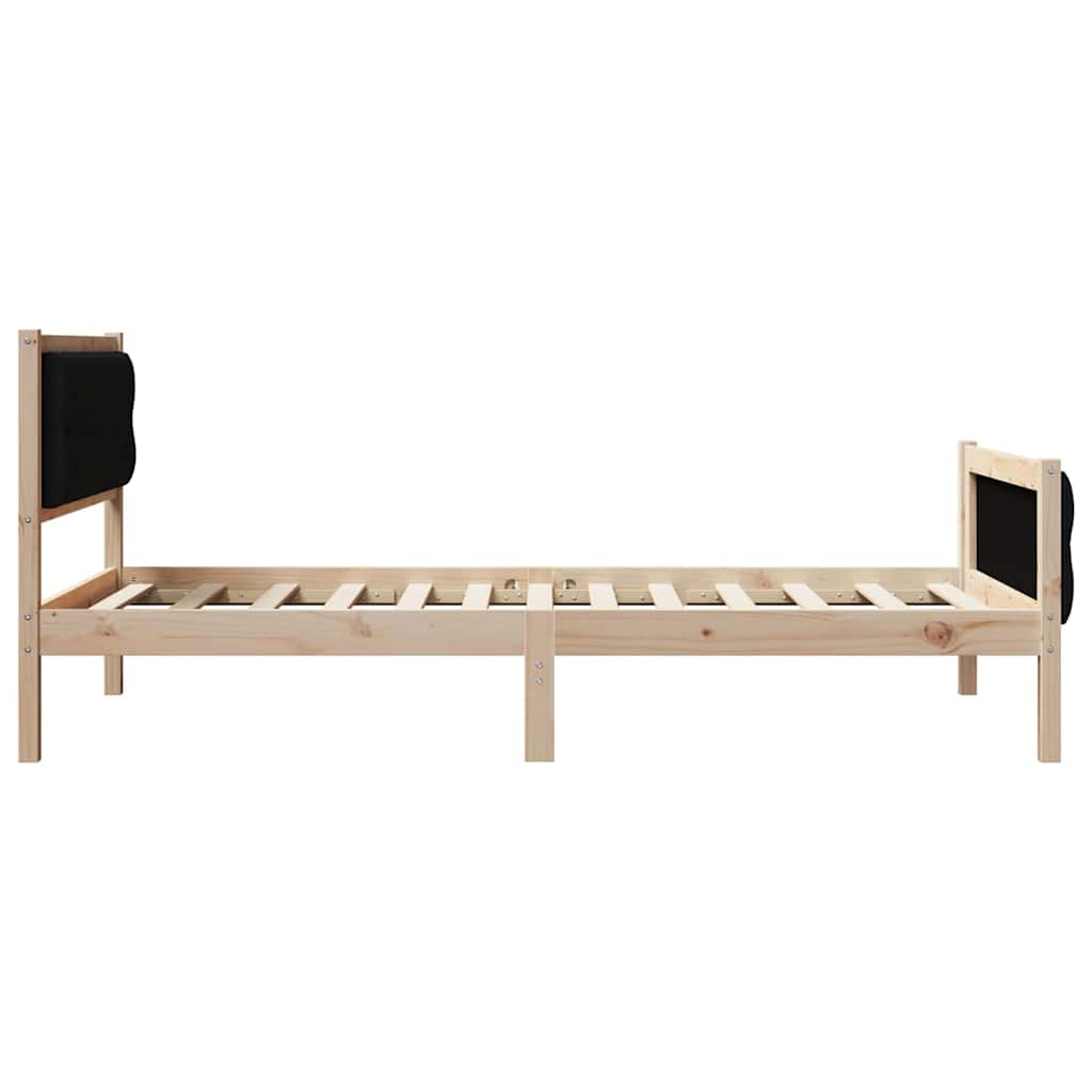 Bettrahmen Schwarz 100 x 200 cm Massives Kiefernholz