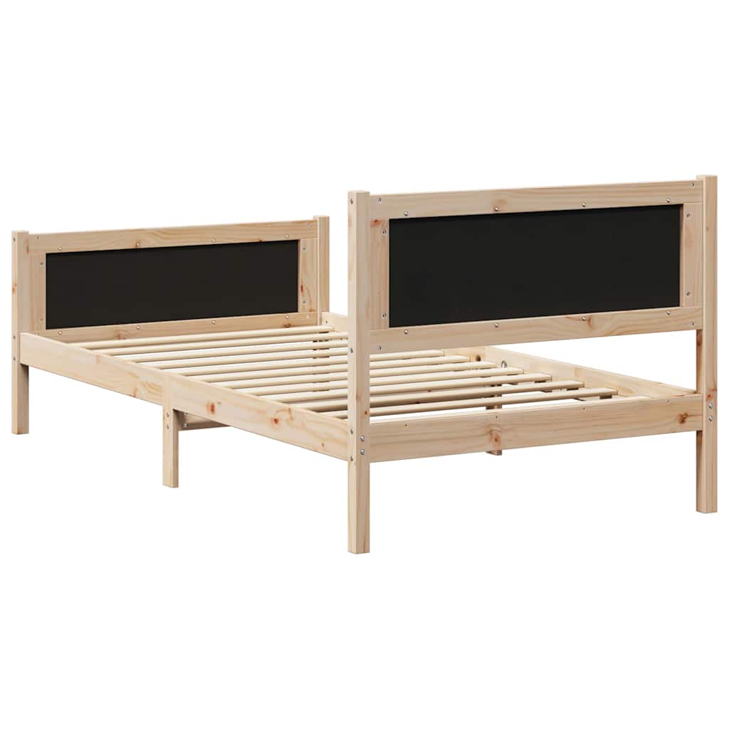 Bettrahmen mit Kopfteil Taupe 100 x 200 cm Massives Kiefernholz