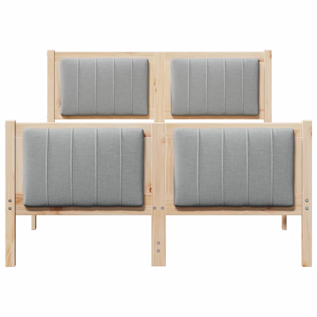 Bettgestell Braun und hellgrau 120 x 200 cm Massivholz Kiefer