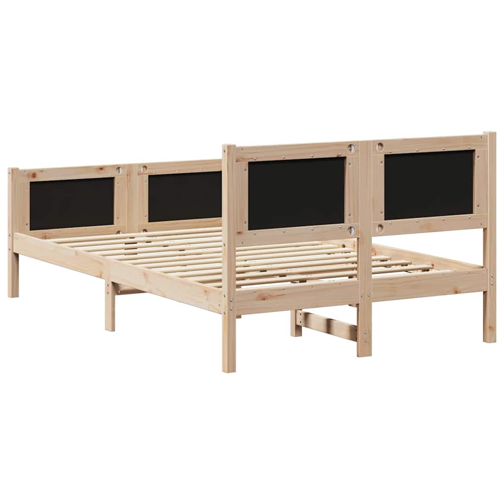 Bettgestell Braun und Dunkelgrau 120 x 200 cm Massivholz Kiefer