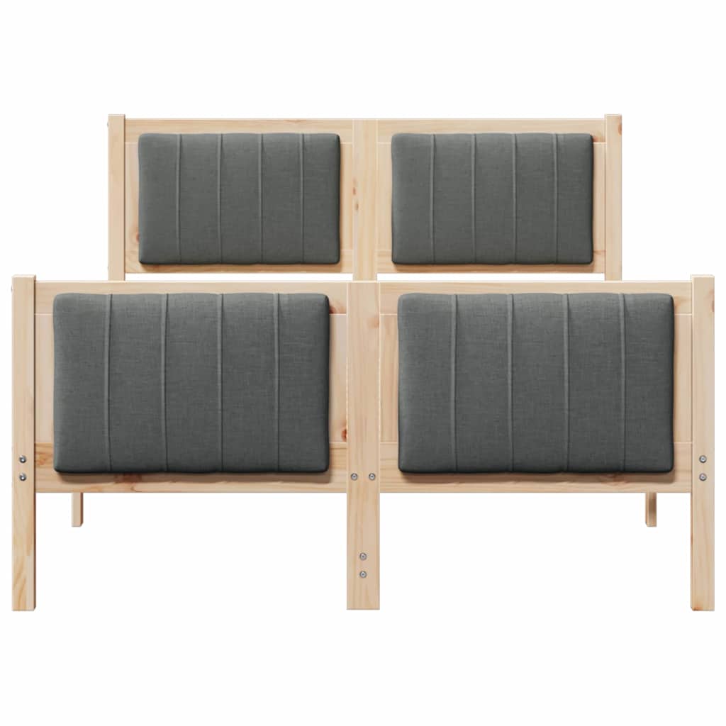 Bettgestell Braun und Dunkelgrau 120 x 200 cm Massivholz Kiefer
