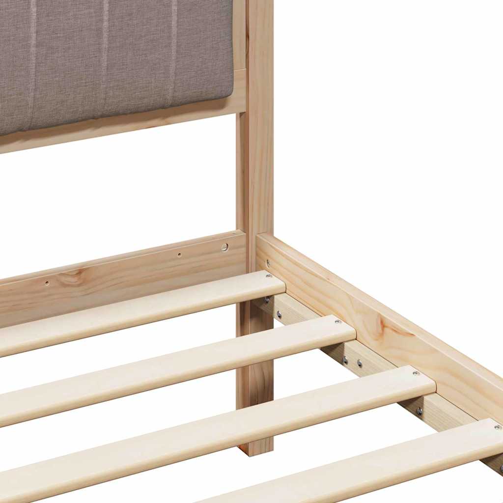 Bettgestell Braun und Taupe 120 x 200 cm Massivholz Kiefer