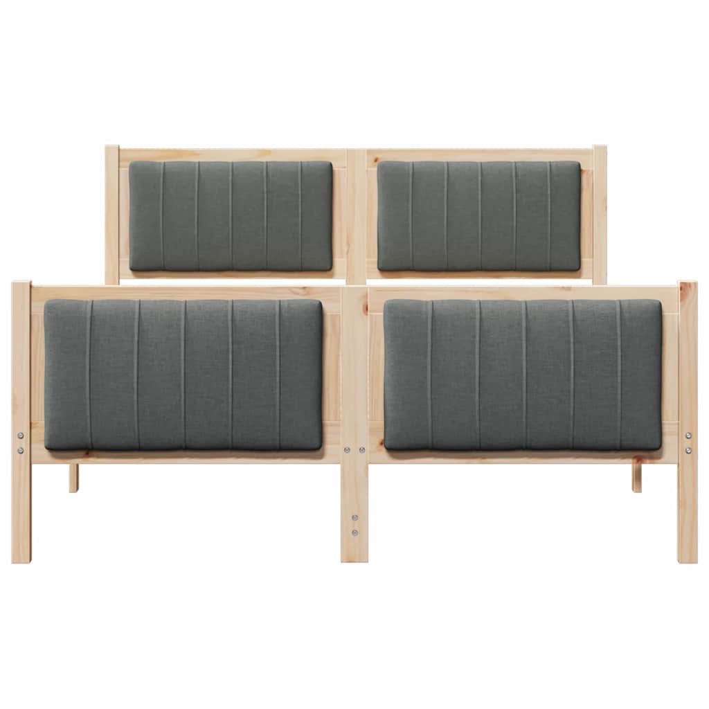 Bettgestell Braun und Dunkelgrau 135 x 190 cm Massivholz Kiefer