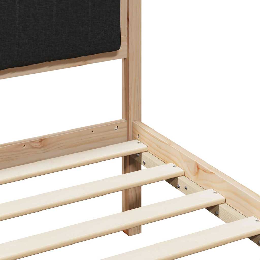 Bettgestell Braun und Schwarz 135 x 190 cm Massivholz Kiefer