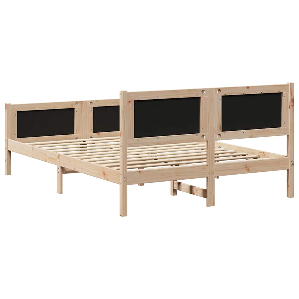 Bettgestell Braun und Taupe 135 x 190 cm Massivholz Kiefer