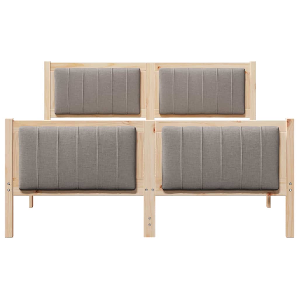 Bettgestell Braun und Taupe 135 x 190 cm Massivholz Kiefer
