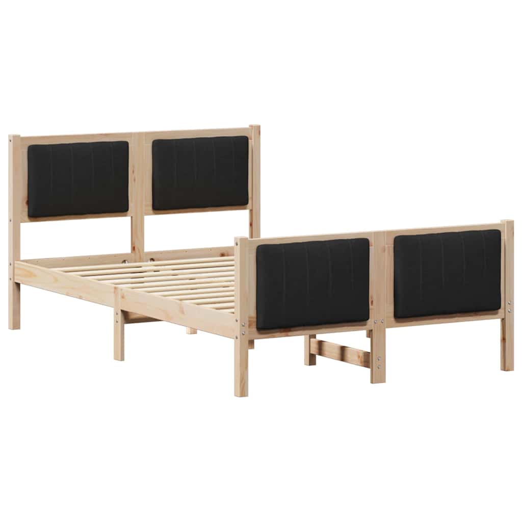 Bettgestell Braun und Schwarz 120 x 190 cm Massivholz Kiefer