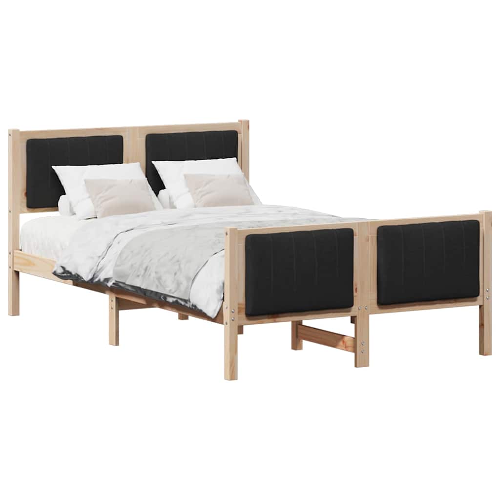 Bettgestell Braun und Schwarz 120 x 190 cm Massivholz Kiefer