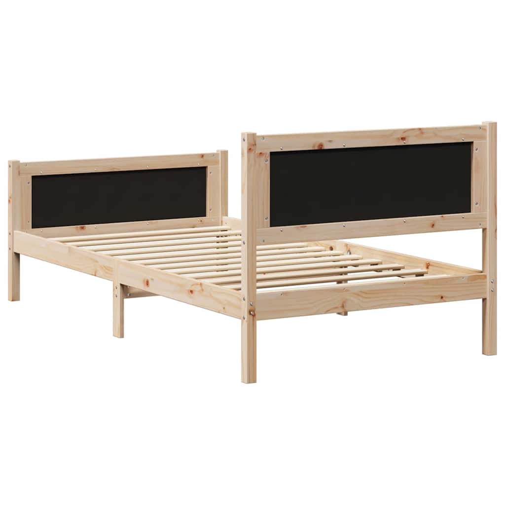 Bettgestell Braun und Dunkelgrau 100 x 200 cm Massivholz Kiefer
