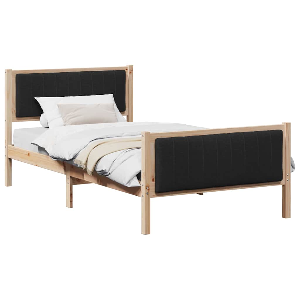 Bettgestell Braun und Schwarz 100 x 200 cm Massivholz Kiefer