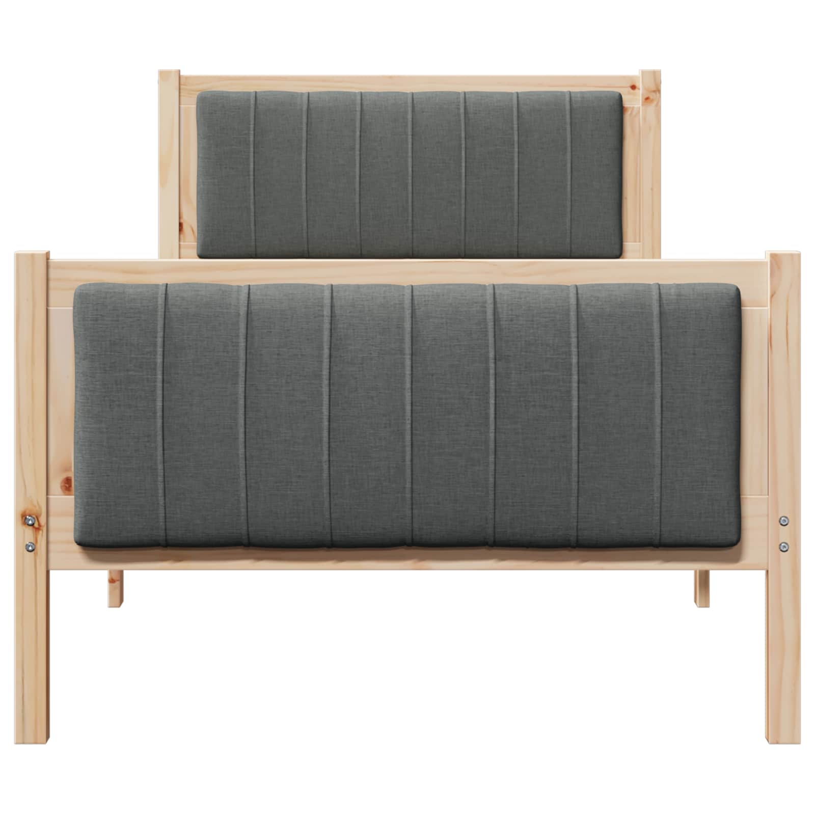 Bettgestell Braun und Dunkelgrau 90 x 200 cm Massivholz Kiefer