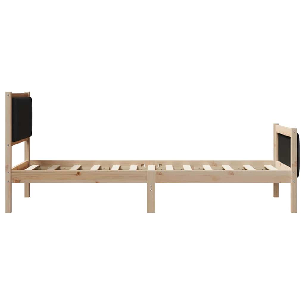 Bettgestell Braun und Schwarz 90 x 200 cm Massivholz Kiefer