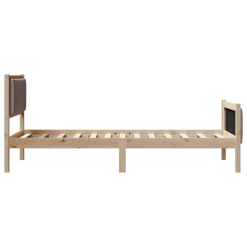Bettgestell Braun und Taupe 90 x 200 cm Massivholz Kiefer
