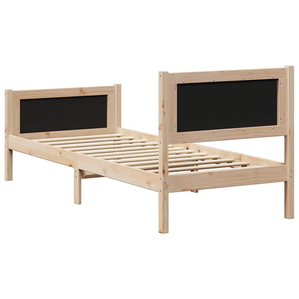 Bettgestell Braun und hellgrau 80 x 200 cm Massivholz Kiefer