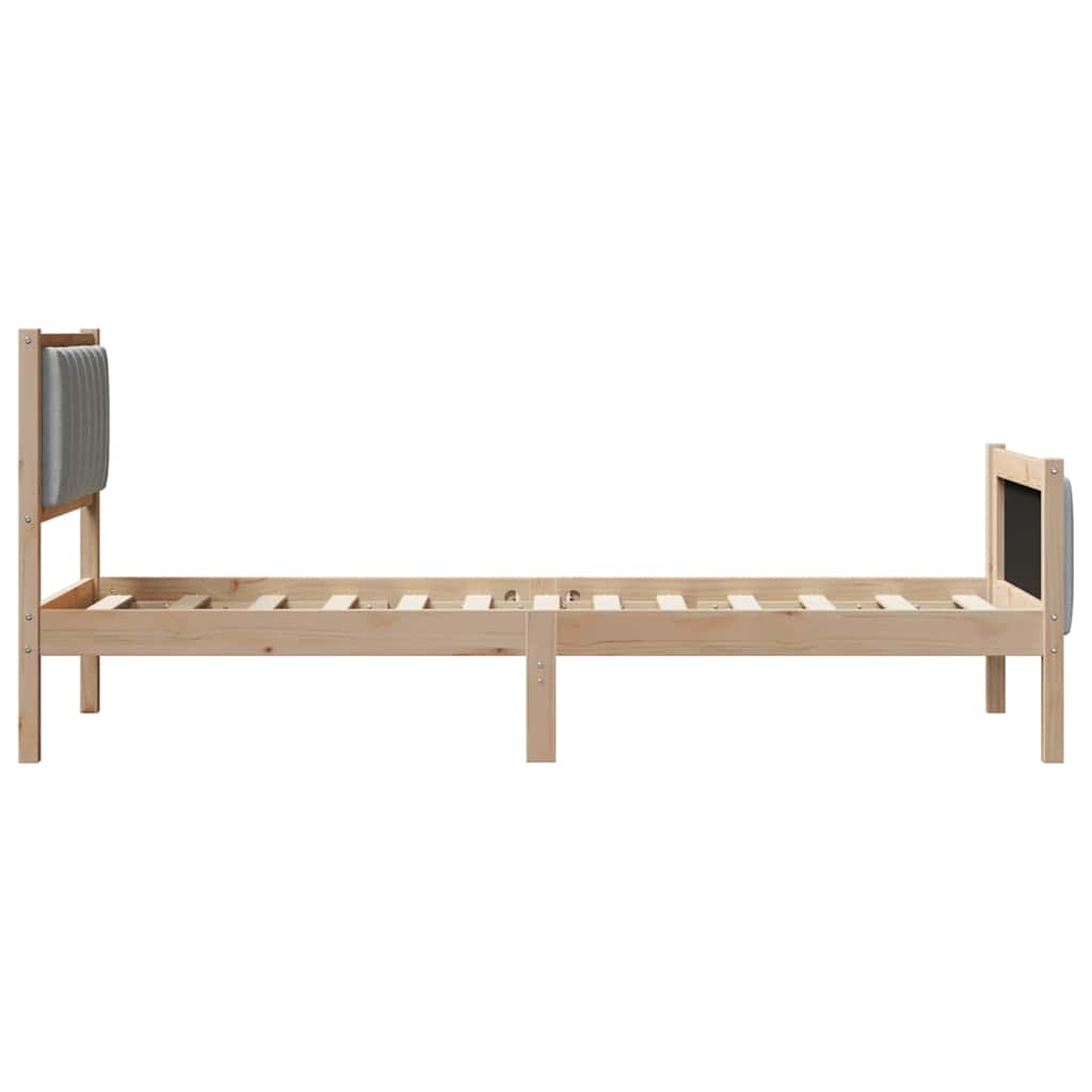 Bettgestell Braun und hellgrau 80 x 200 cm Massivholz Kiefer