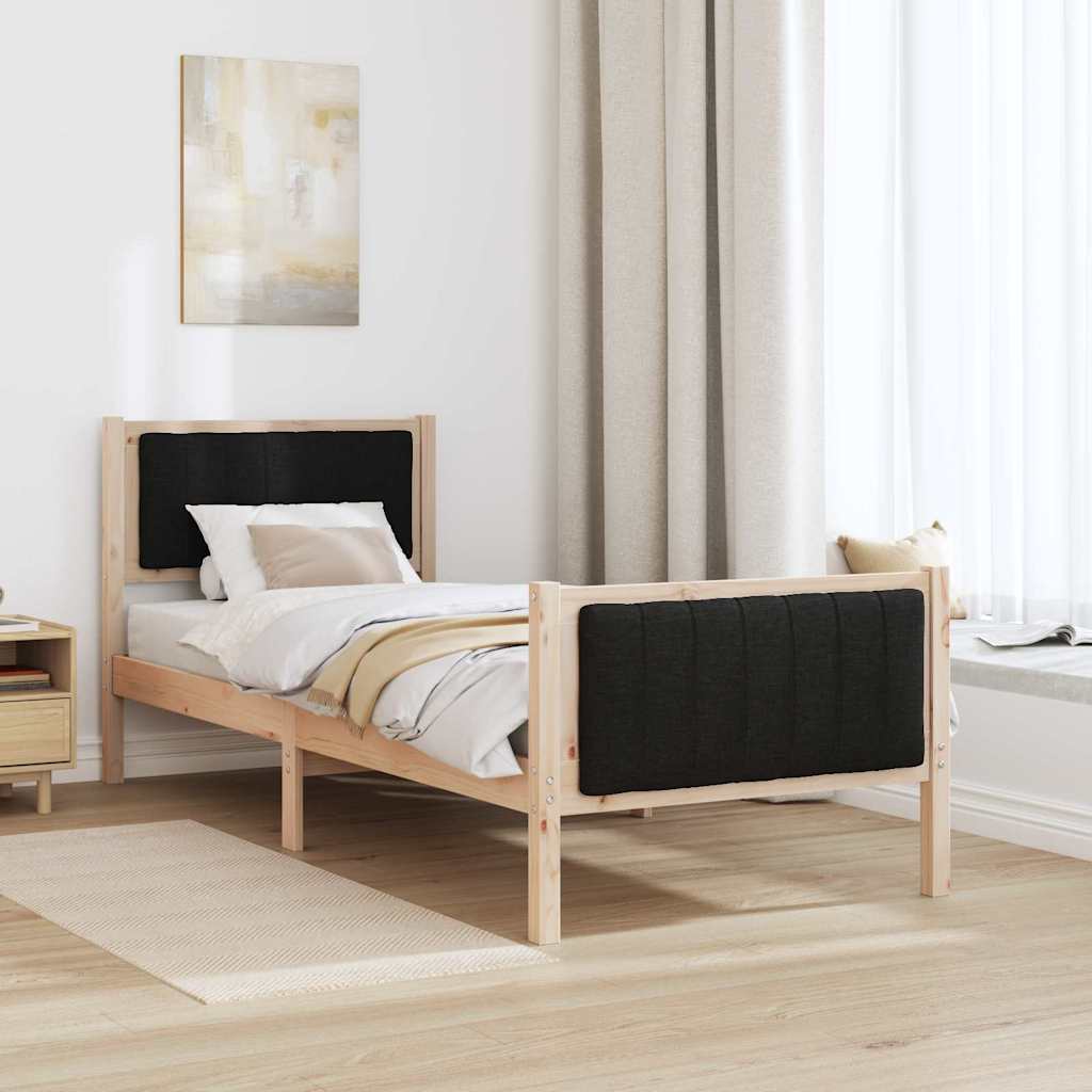 Bettgestell Braun und Schwarz 80 x 200 cm Massivholz Kiefer