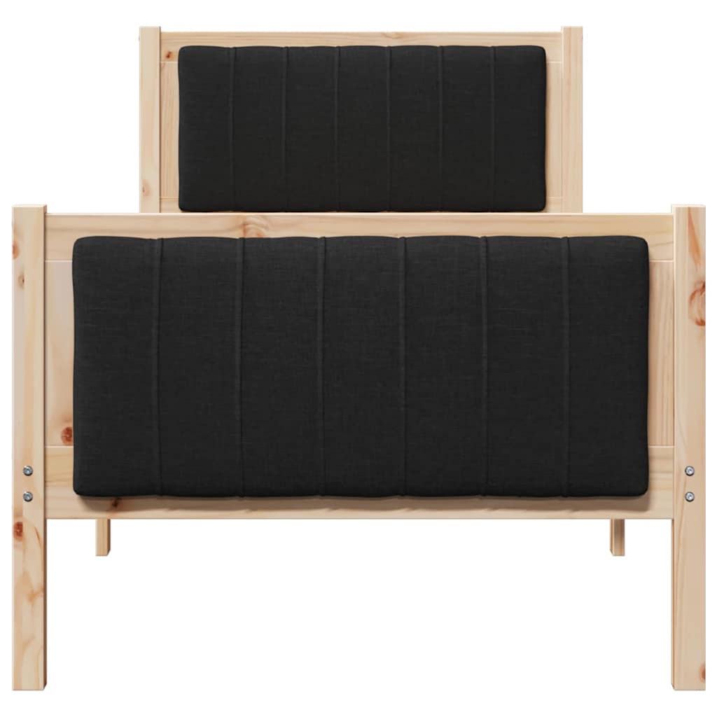 Bettgestell Braun und Schwarz 80 x 200 cm Massivholz Kiefer