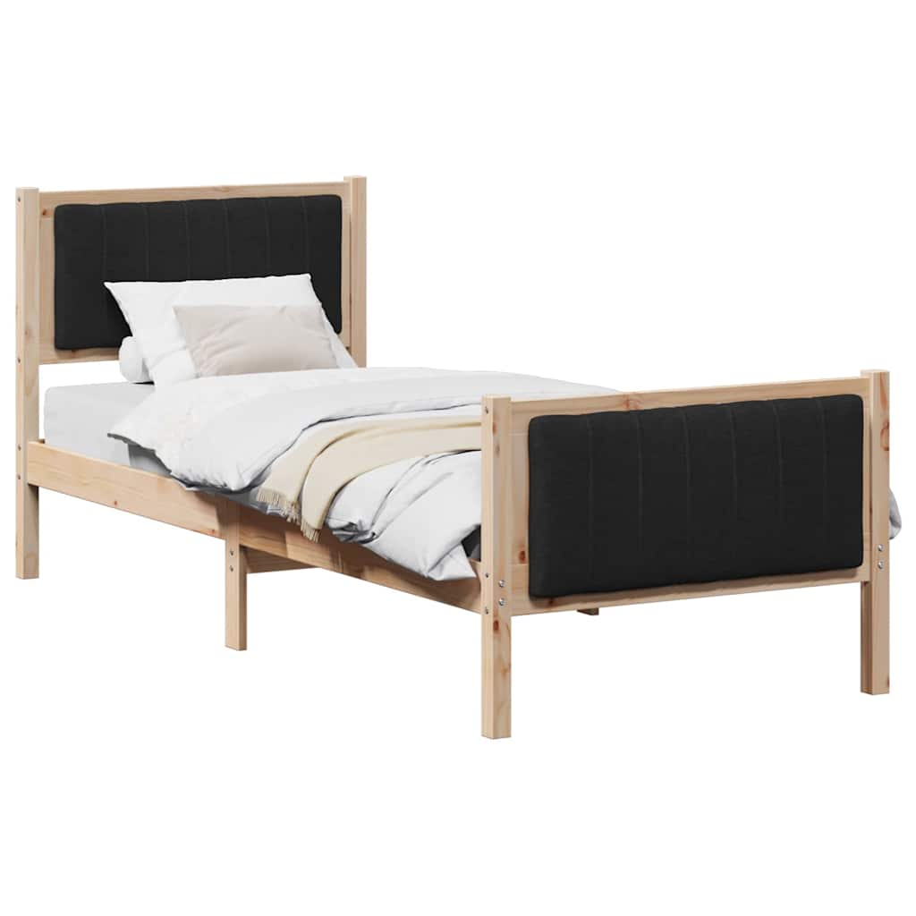 Bettgestell Braun und Schwarz 80 x 200 cm Massivholz Kiefer