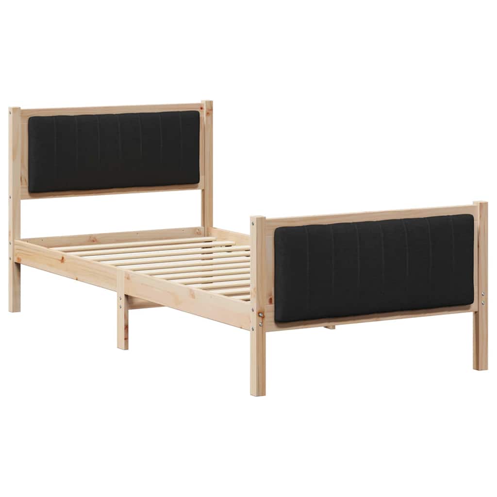 Bettgestell Braun und Schwarz 90 x 190 cm Massivholz Kiefer