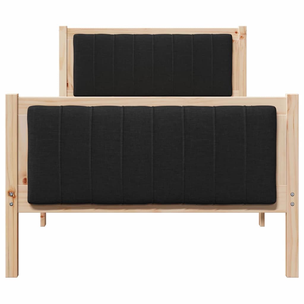 Bettgestell Braun und Schwarz 90 x 190 cm Massivholz Kiefer