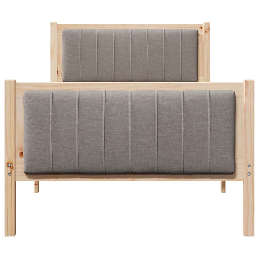 Bettgestell Braun und Taupe 90 x 190 cm Massivholz Kiefer