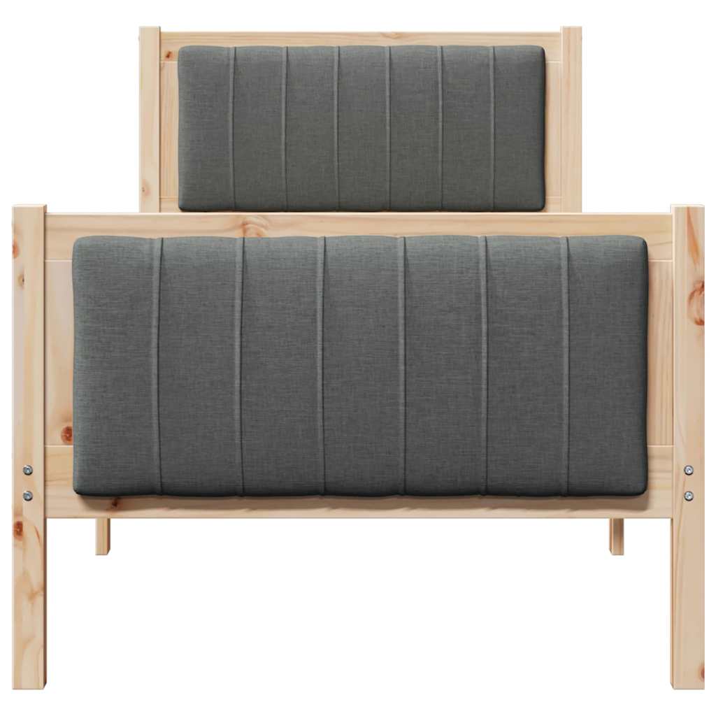 Bettgestell Braun und Dunkelgrau 75 x 190 cm Massivholz Kiefer